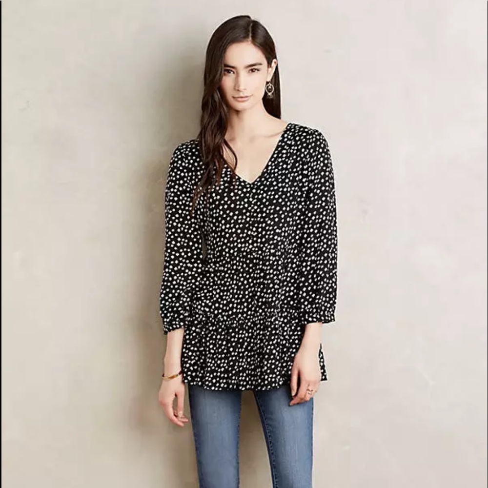Anthropologie Maeve Lila Tiered Tunic Top - Picture 14 of 15
